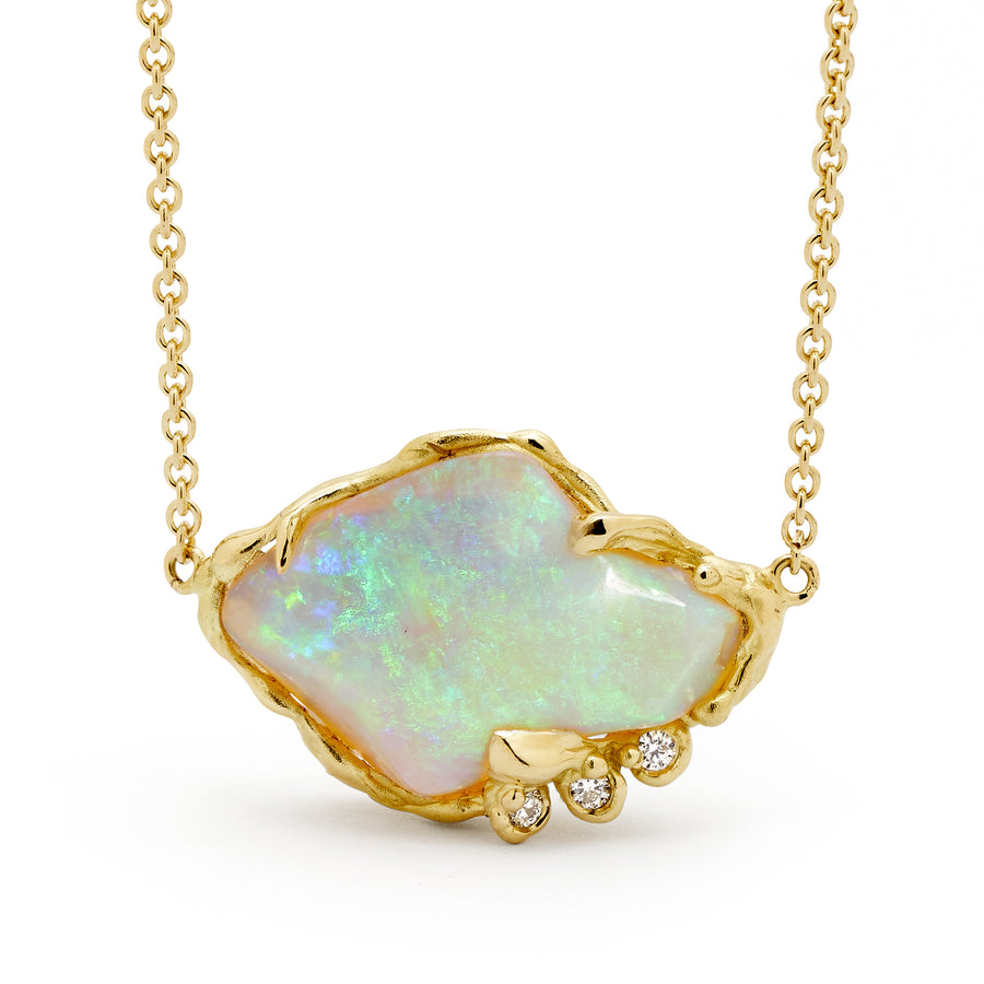 Freeform Opal Set textured necklace