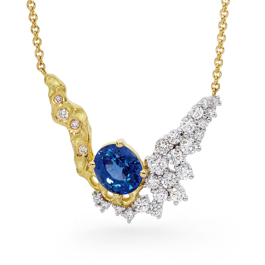 'Twilight Dancer' Blue Sapphire & Diamond Necklace