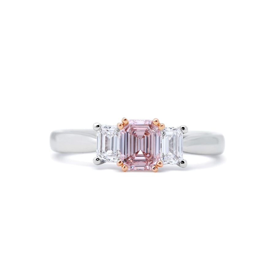 Emerald cut Pink Diamond Trilogy