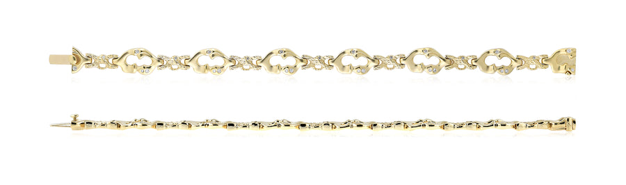 'Delilah' Yellow Gold Organic Oval Bracelet