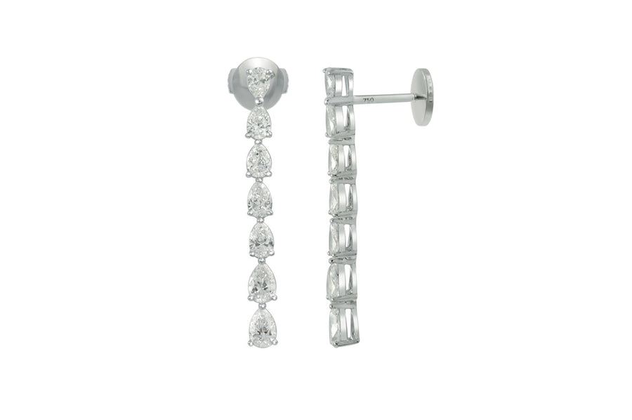 Pear Diamond Drop Earrings