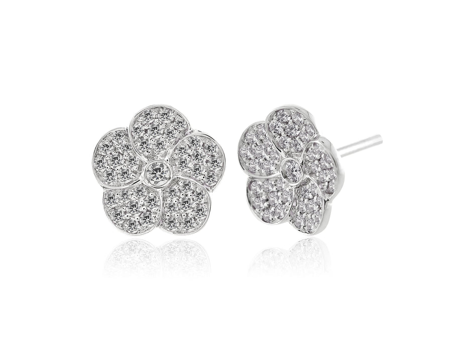 'Flower' Pave Set Diamond Studs