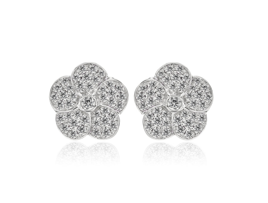 'Flower' Pave Set Diamond Studs