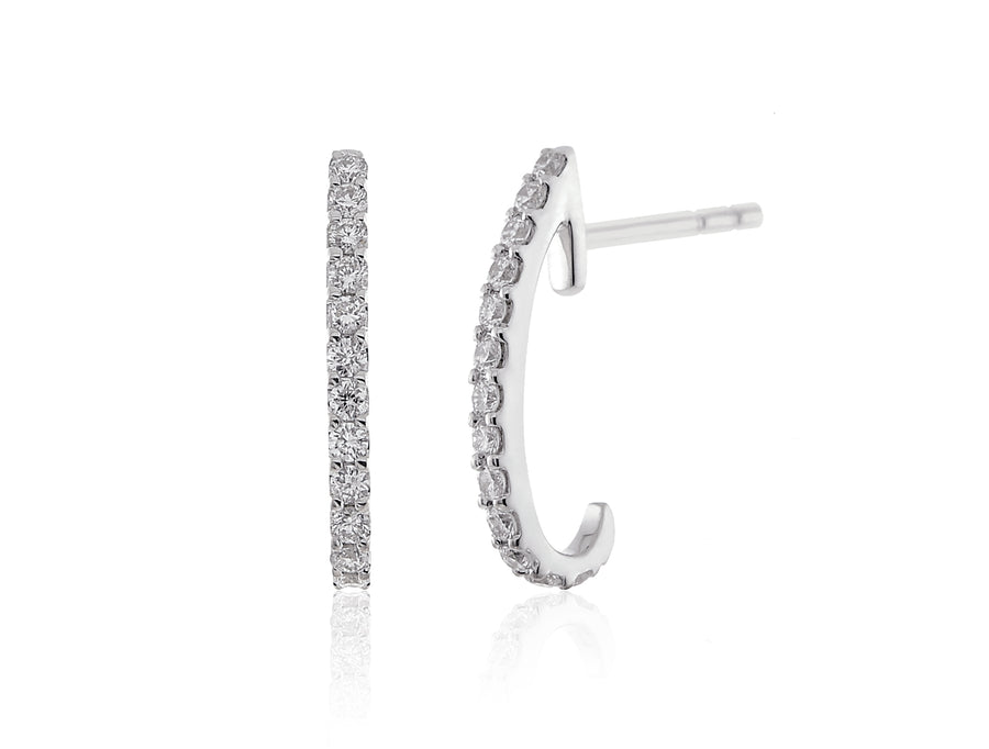 'Anna' White Gold Diamond Huggie Earrings