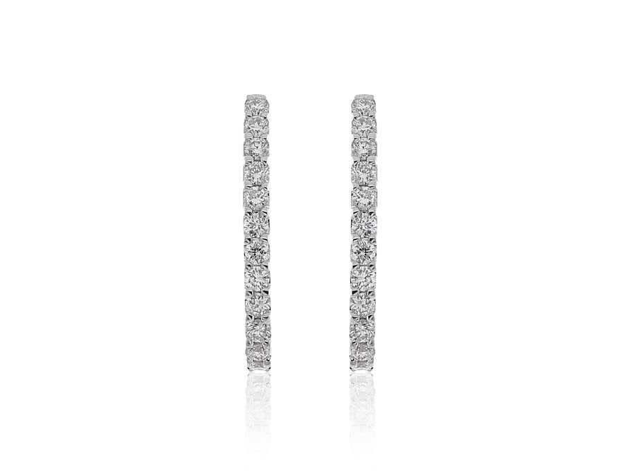 'Anna' White Gold Diamond Huggie Earrings
