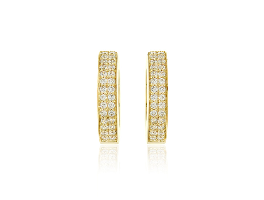 'Alice' Yellow Gold Diamond Huggie Earrings