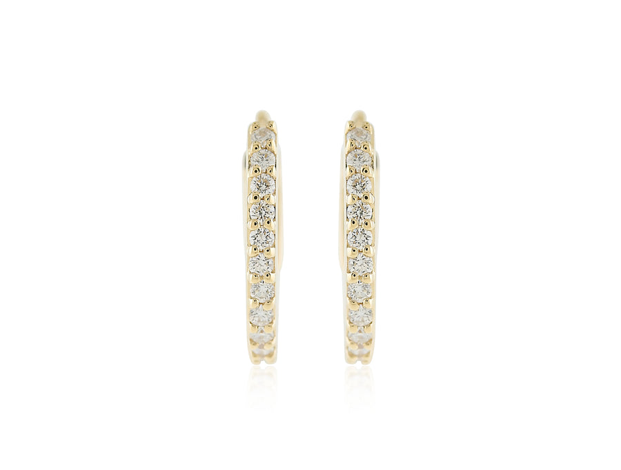 'Andrea' Yellow Gold Diamond Huggie Earrings