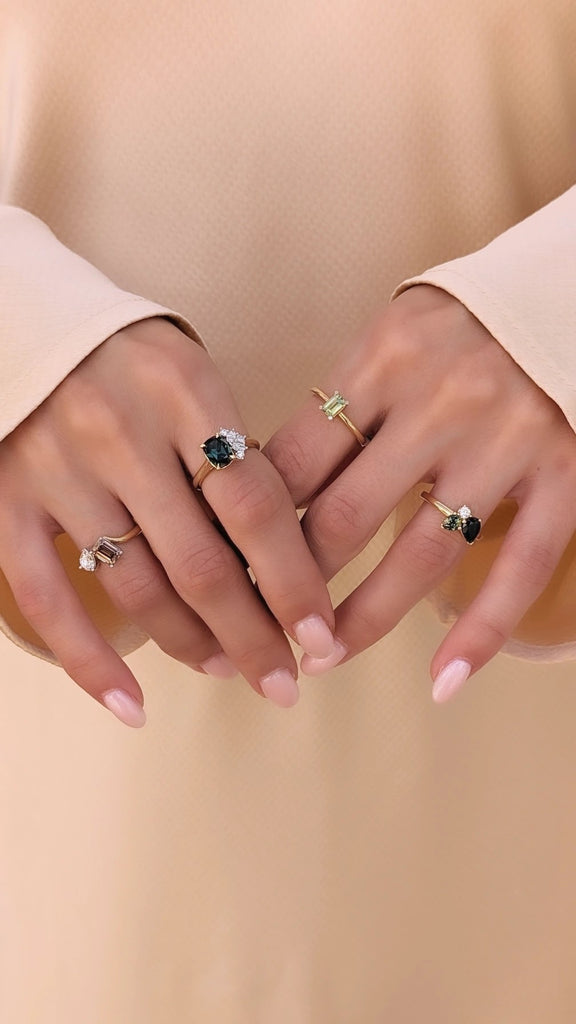 Toi et Moi Champagne and White Diamond Ring Linneys Jewellery