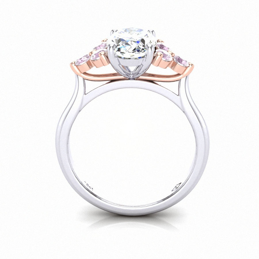 'Odessa' Pink & White Diamond 18ct Gold Engagement Ring