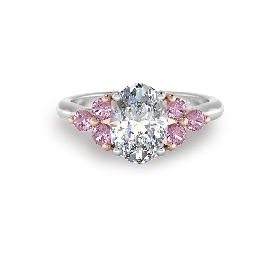 'Odessa' Pink & White Diamond 18ct Gold Engagement Ring