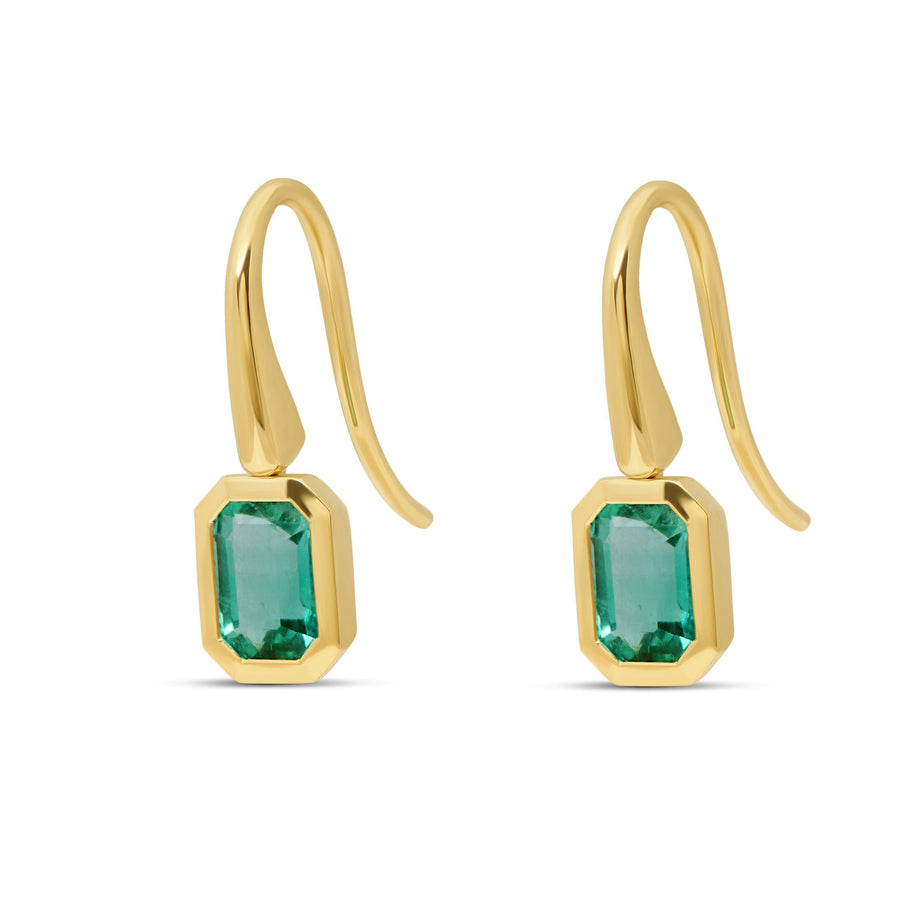 Emerald Cut French Hook Earrings
