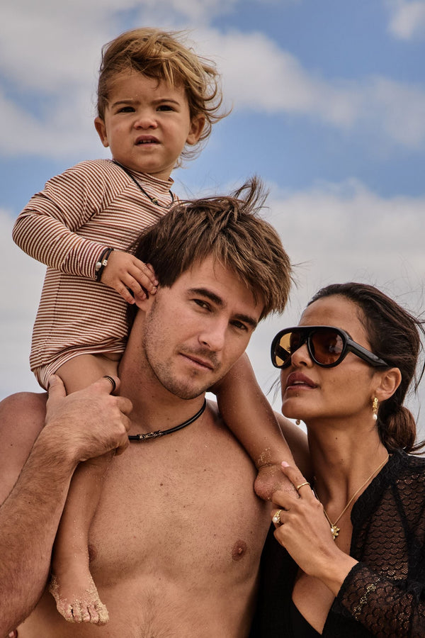 'Mini nugget' 18ct gold neoprene bangle