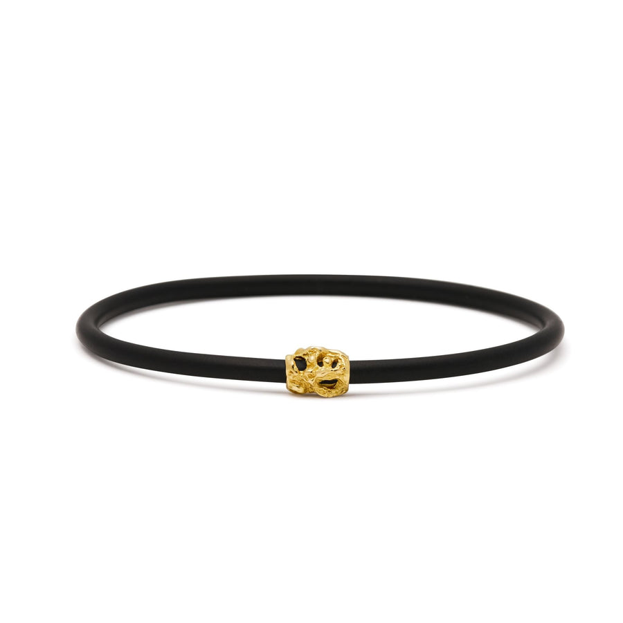 'Mini nugget' 18ct gold neoprene bangle