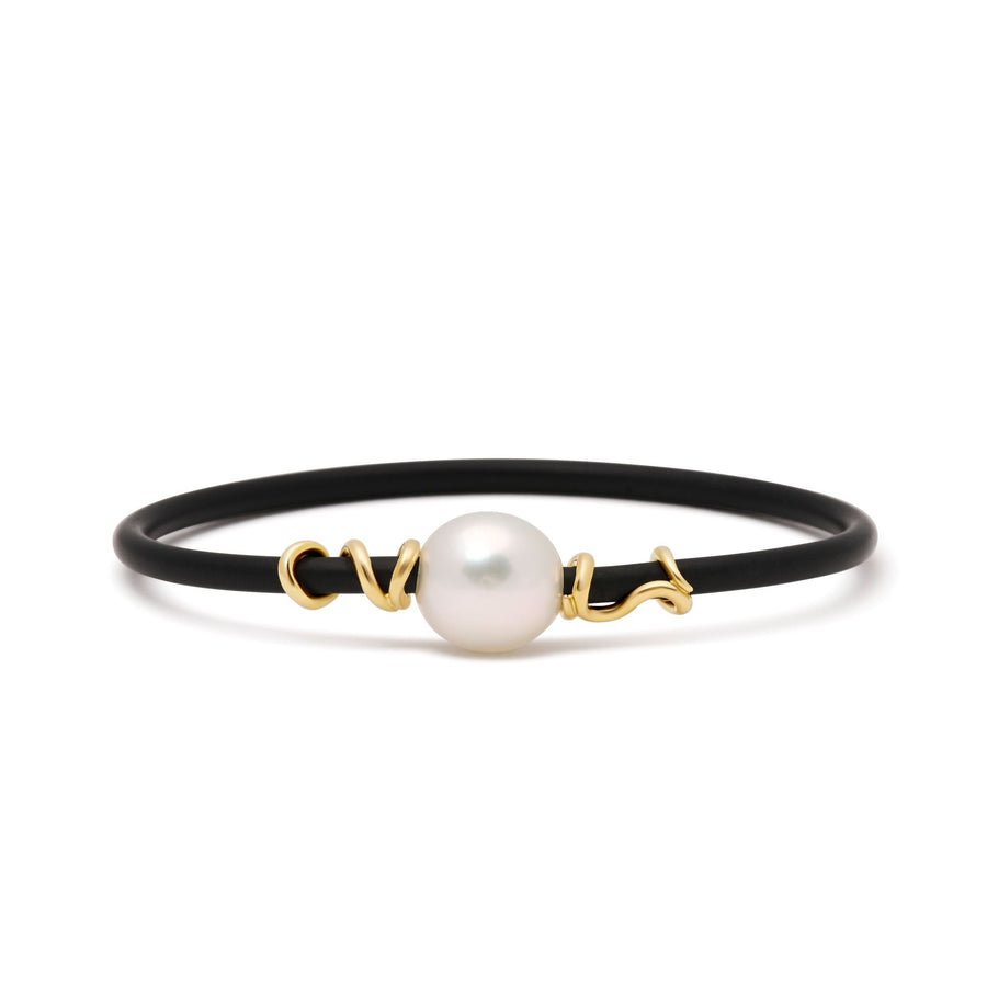 Wire Wrap Rondels with Pearl Neoprene