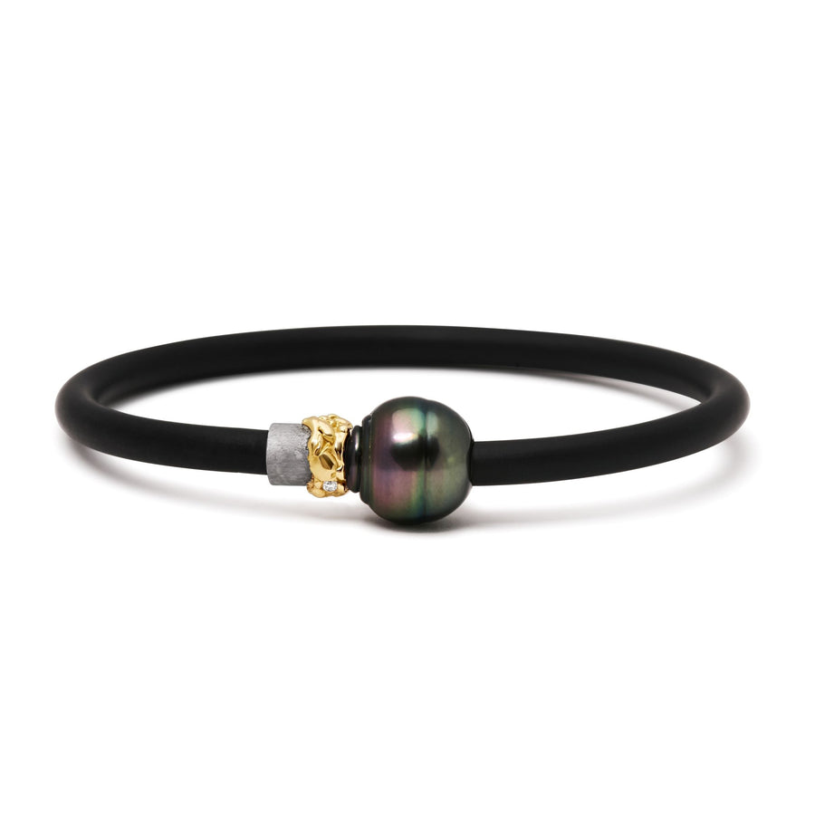 18ct Rose Gold Molten Tahitian Neoprene Bangle