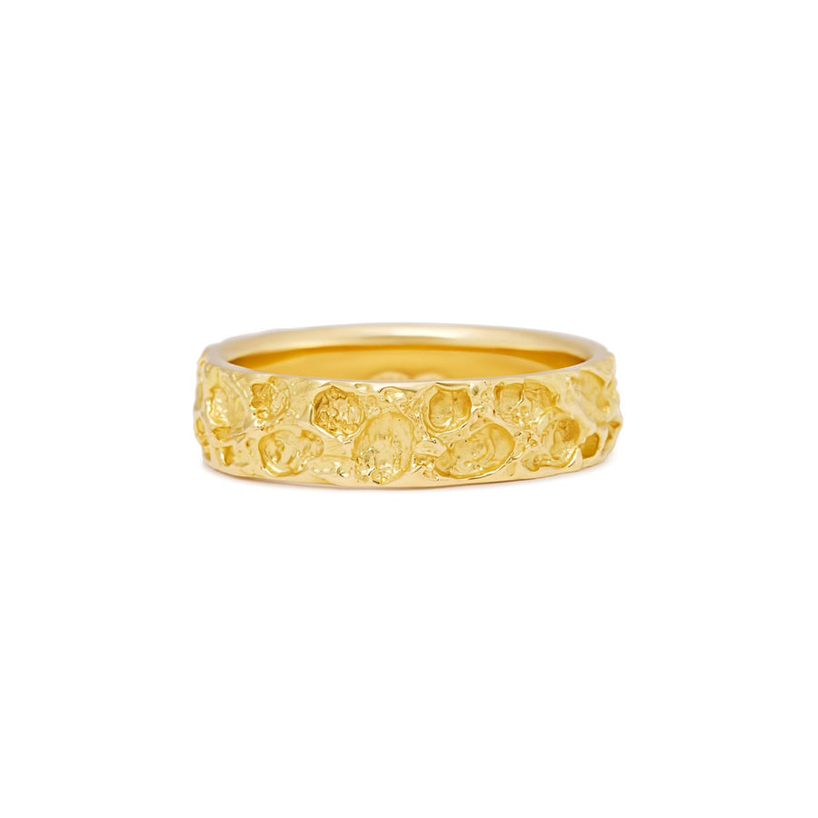 18ct yellow gold organic gents ring