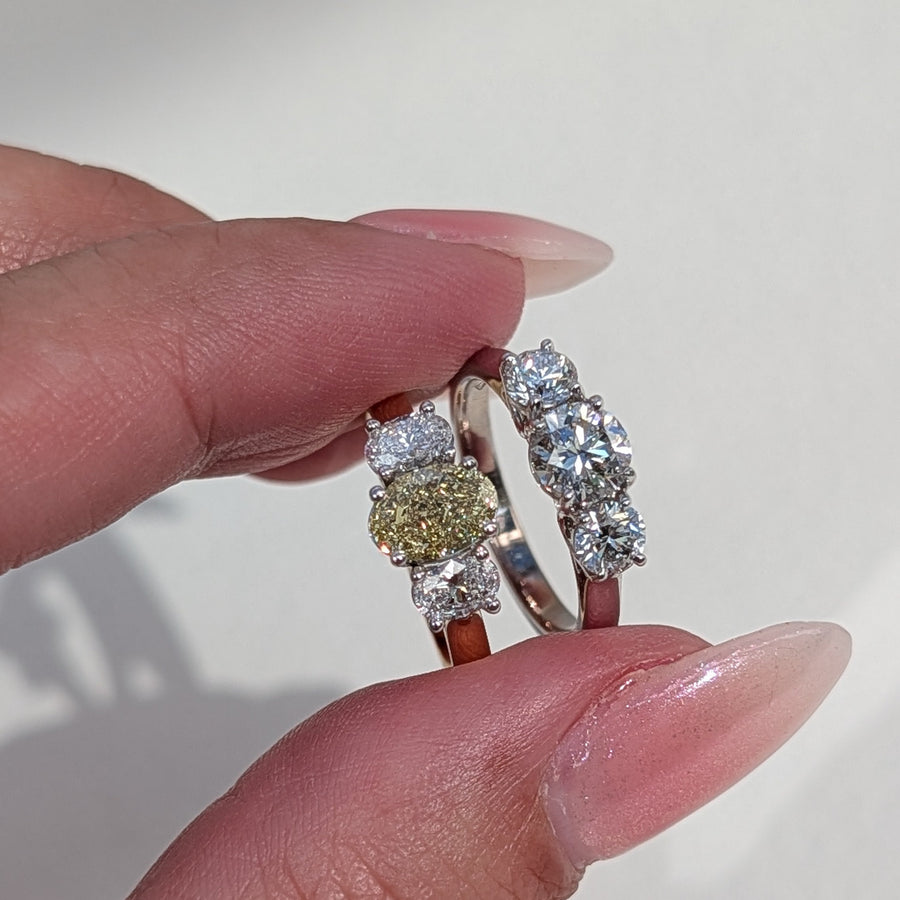 Yellow Diamond Oval Trilogy