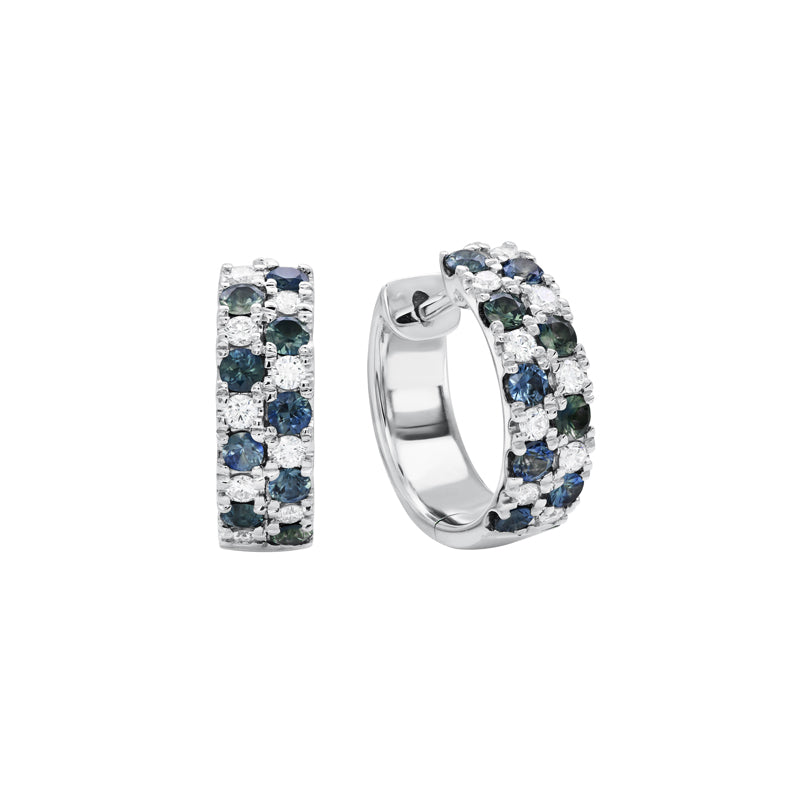Sapphire and diamond on sale earrings white gold