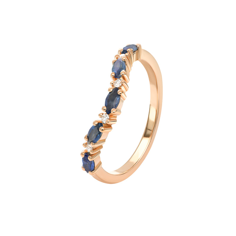 Rose Gold Sapphire and Diamond Ring