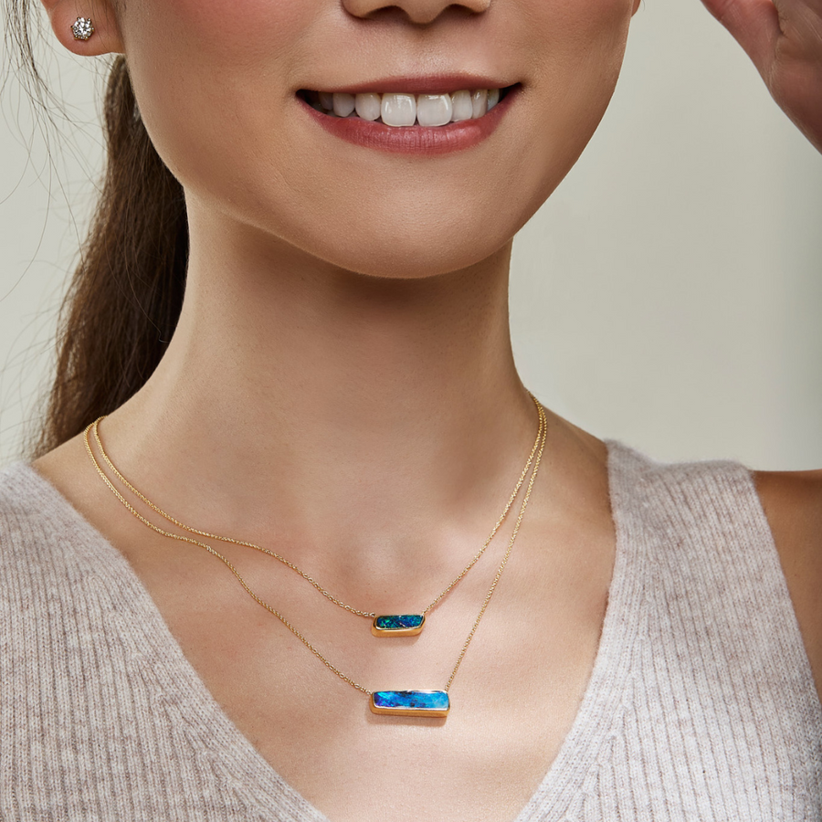 'Eternal Tides' Freeform Boulder Opal Necklace