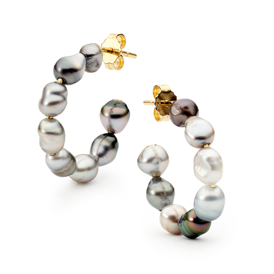 'Small Coral Coast' South Sea Pearl Hoop Earrings