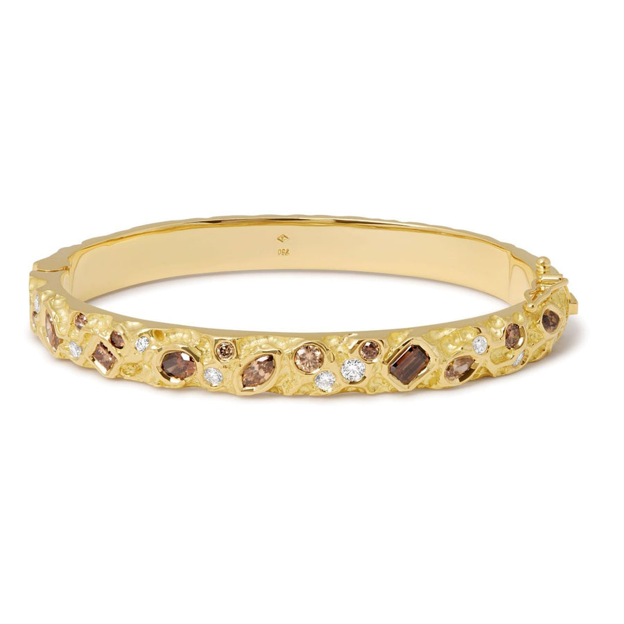 'Mozaic' Champagne and White Diamonds Bangle