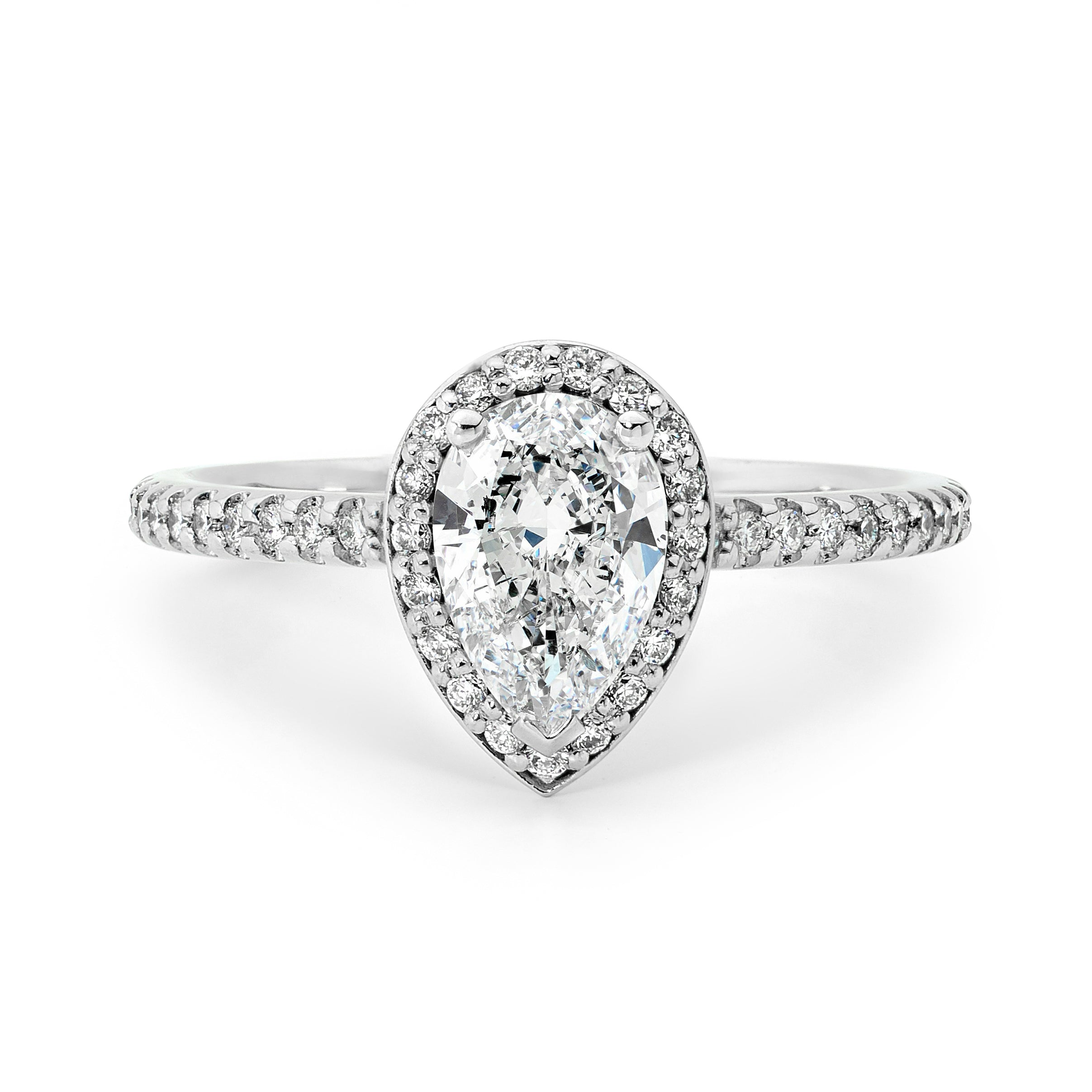 Asymmetric Blossom Engagement Ring with Pear Cut Diamonds