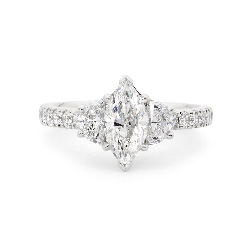 Jay Heart Designs 925 Sterling Silver Marquise Simulated White Diamond Ring  - Walmart.com
