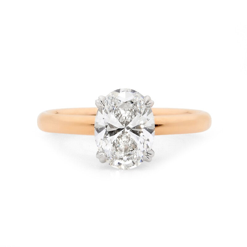 Madelie - 14k White Gold 1.5 Carat Oval Halo Natural Diamond Engagement Ring  @ $3000 | Gabriel & Co.