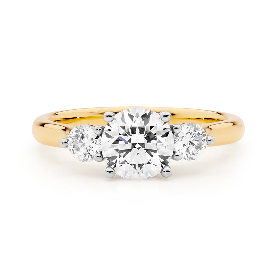 Yellow Gold Three Stone Ring