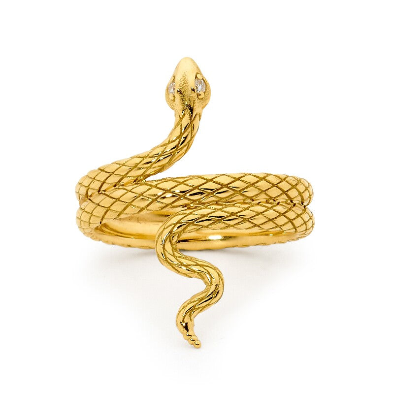 Gabriella Kiss Small 18k Yellow Gold Snake Ring | Quadrum Gallery