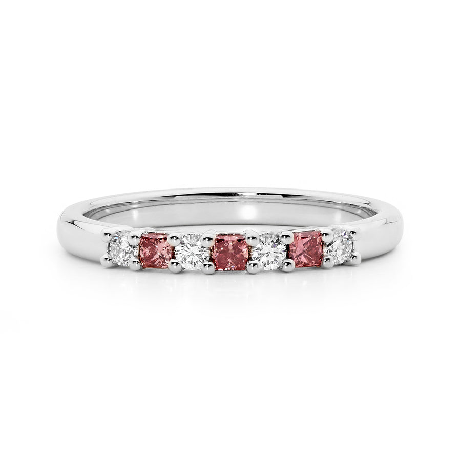 Classic pink and white diamond ring