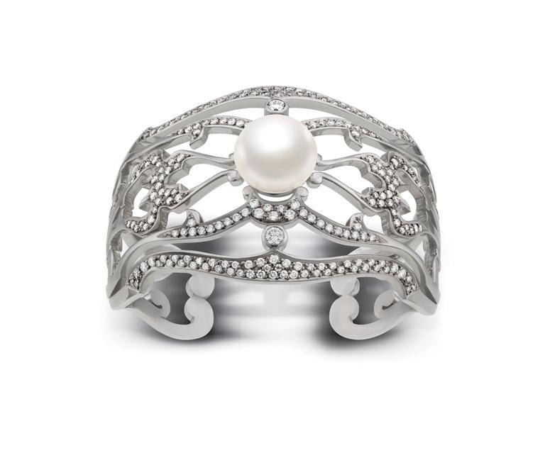 Vintage Inspired Pearl & Diamond Cuff Bangle jewellery stores perth perth jewellery stores australian jewellery designers online jewellery shop perth jewellery shop jewellery shops perth perth jewellers jewellery perth jewellers in perth diamond jewellers perth bridal jewellery australia pearl jewellery australian pearls diamonds and pearls perth engagement rings for women custom engagement rings perth custom made engagement rings perth diamond engagement rings