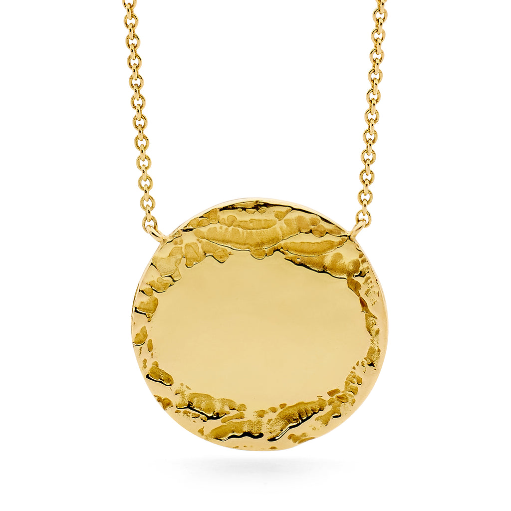 18ct gold personalised disc necklet