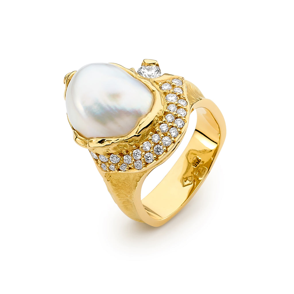 Yellow Gold Pearl and Diamond Ring Perth jewellery stores perth perth jewellery stores australian jewellery designers online jewellery shop perth jewellery shop jewellery shops perth perth jewellers jewellery perth jewellers in perth diamond jewellers perth bridal jewellery australia pearl jewellery australian pearls diamonds and pearls perth
