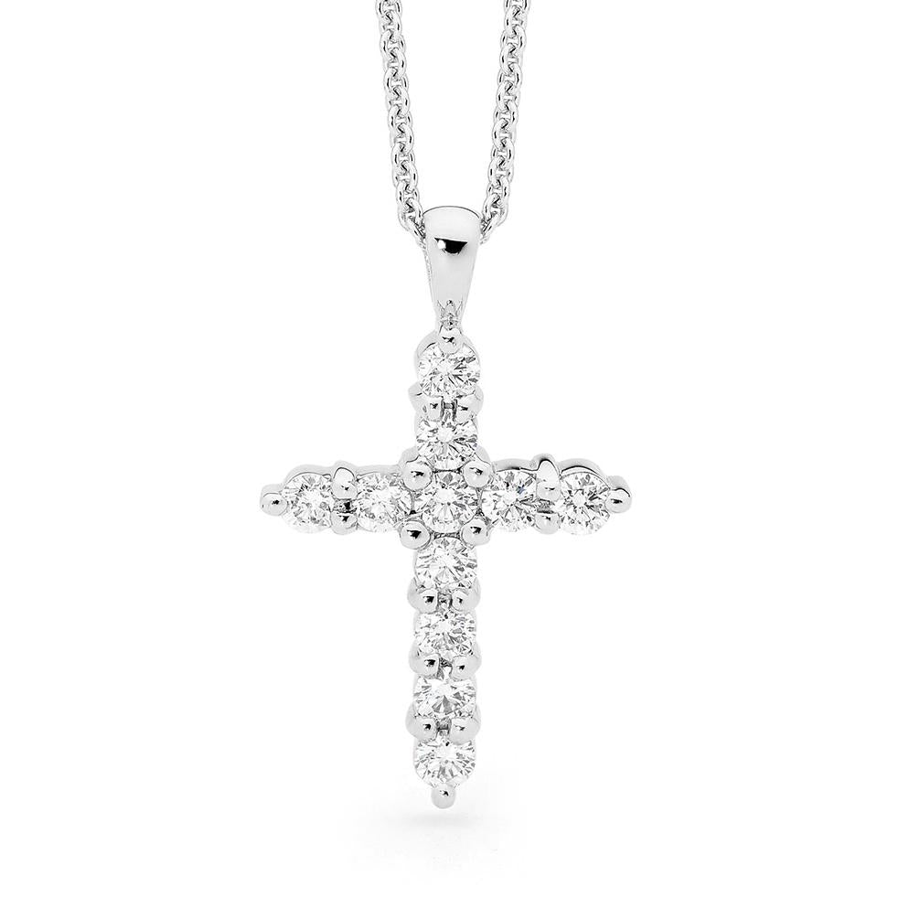Diamond Cross Necklace / 14k Gold Diamond Cross Necklace / Diamond Cross  Pendant / Religious Diamond Necklace - Etsy Australia