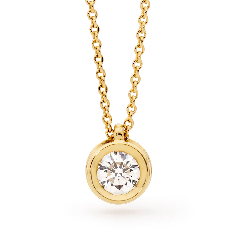 18ct Yellow Gold Diamond Necklace – Linneys Jewellery