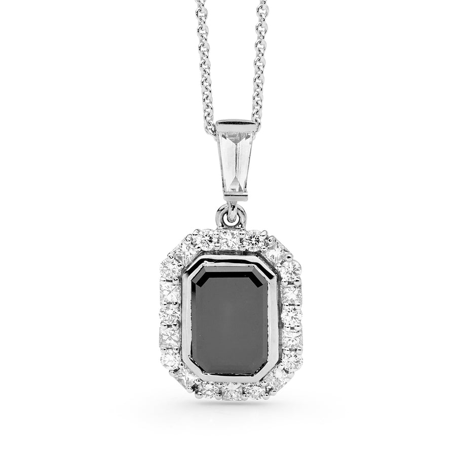 Black and white diamond pendant