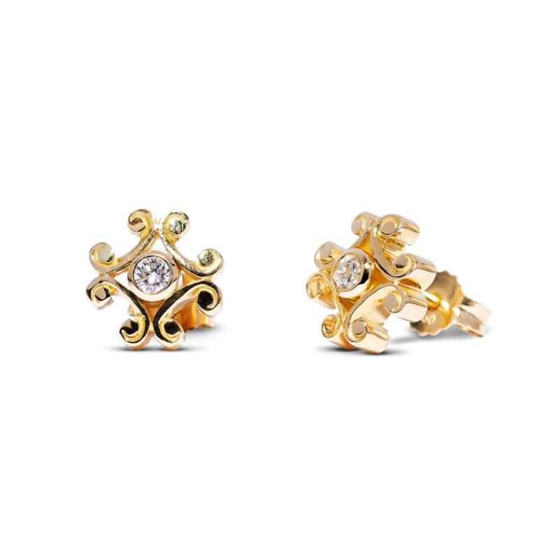 18ct yellow gold diamond earrings – Linneys Jewellery