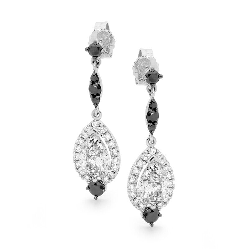 Ico and the Bird Fine Jewelry .24 carat Black Diamond Hoop Earrings For  Sale at 1stDibs