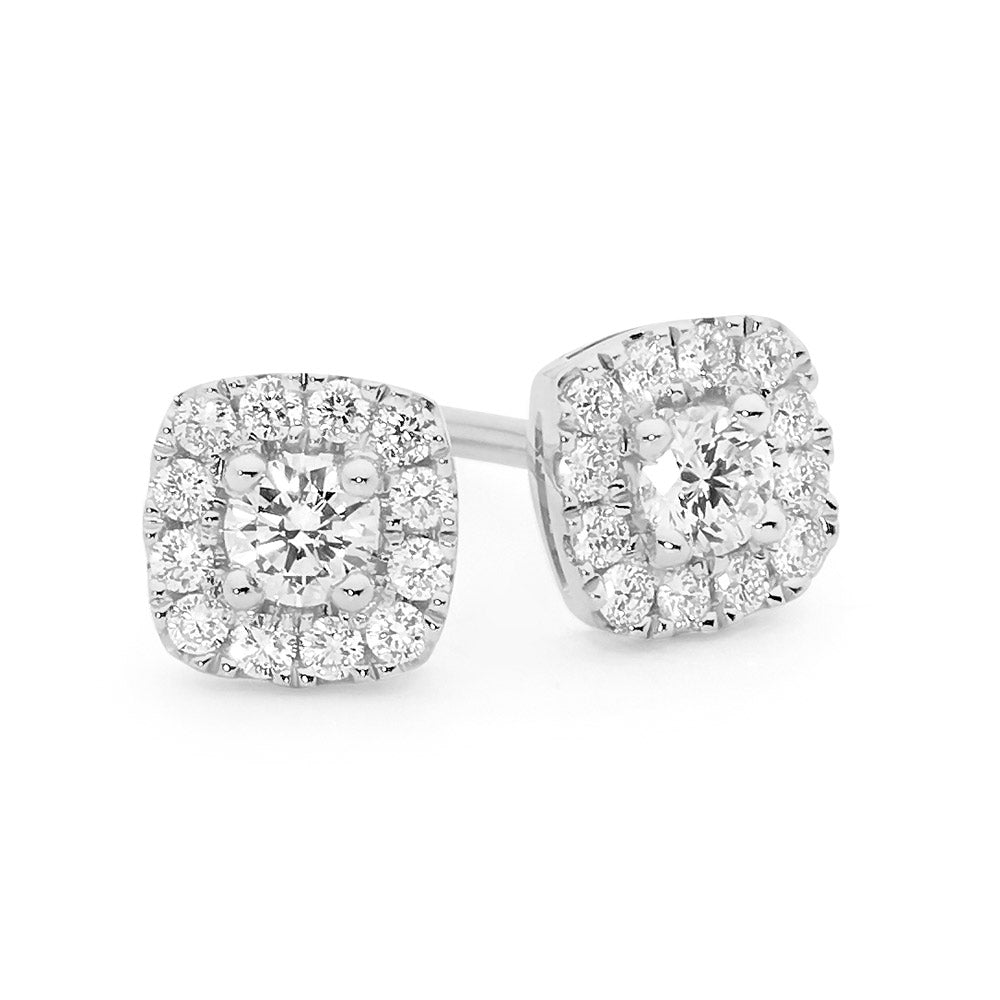 Diamond Halo Earrings Linneys Jewellery