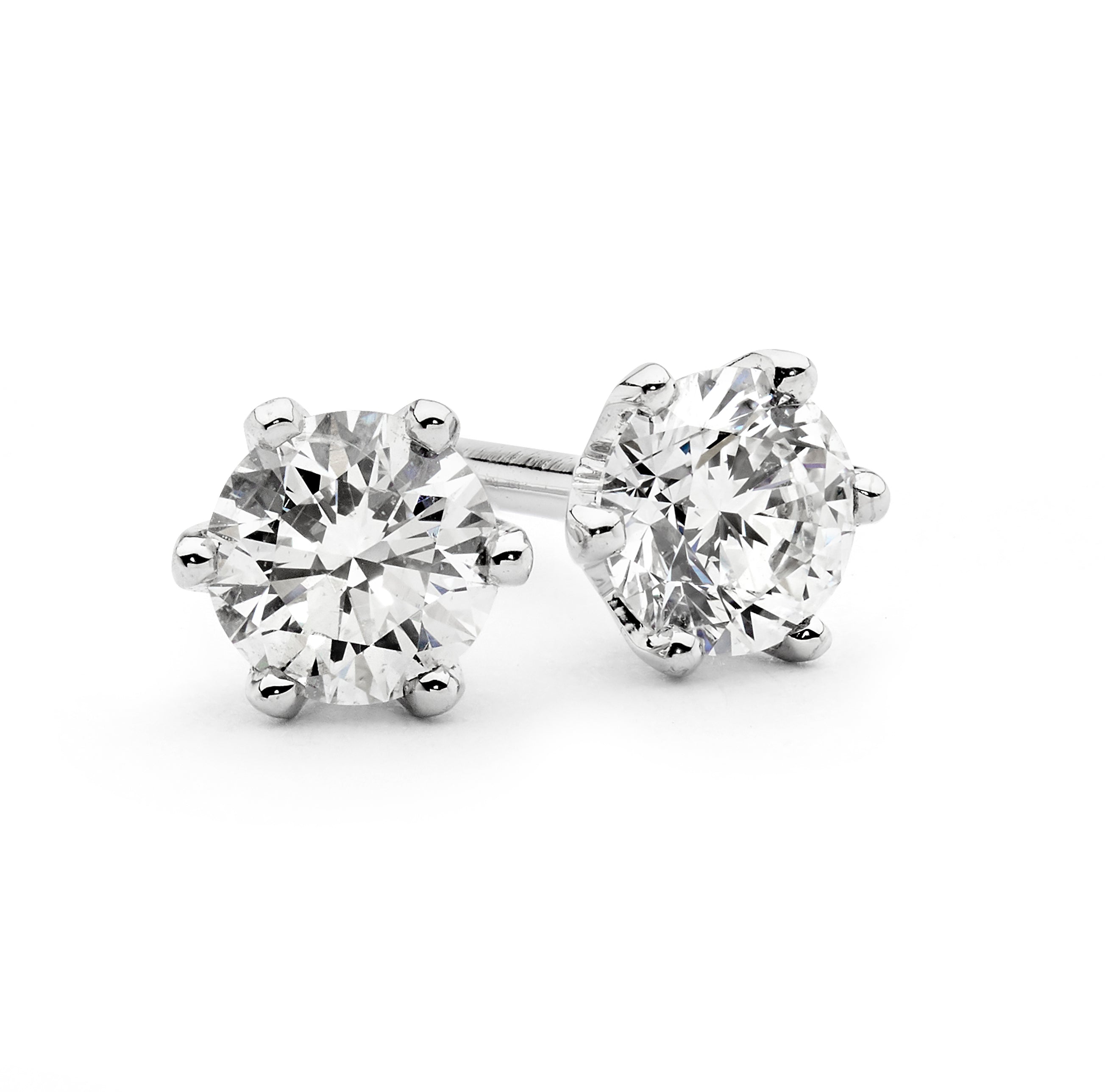 4 Prong Solitaire Stud Brilliant Cut Diamond Earrings  PorthoMall