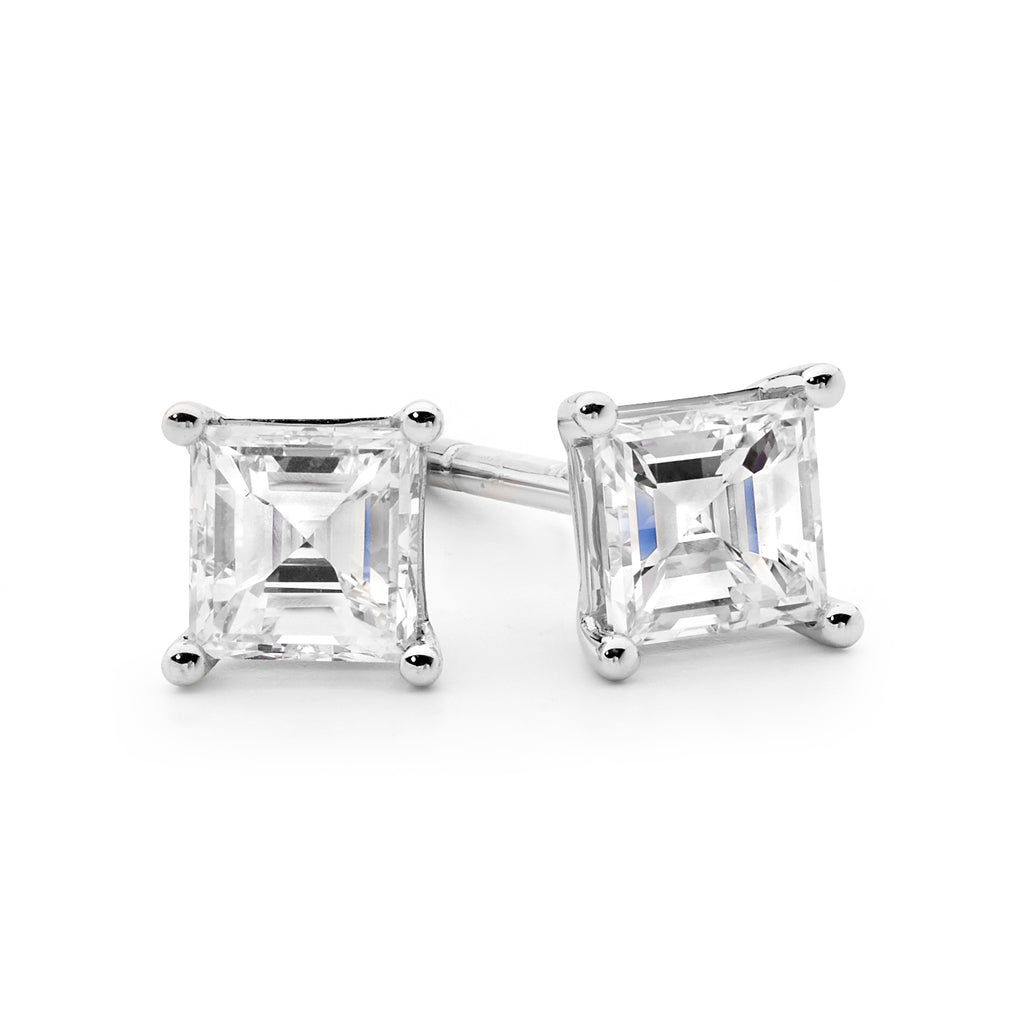 Carré Cut Diamond Earrings