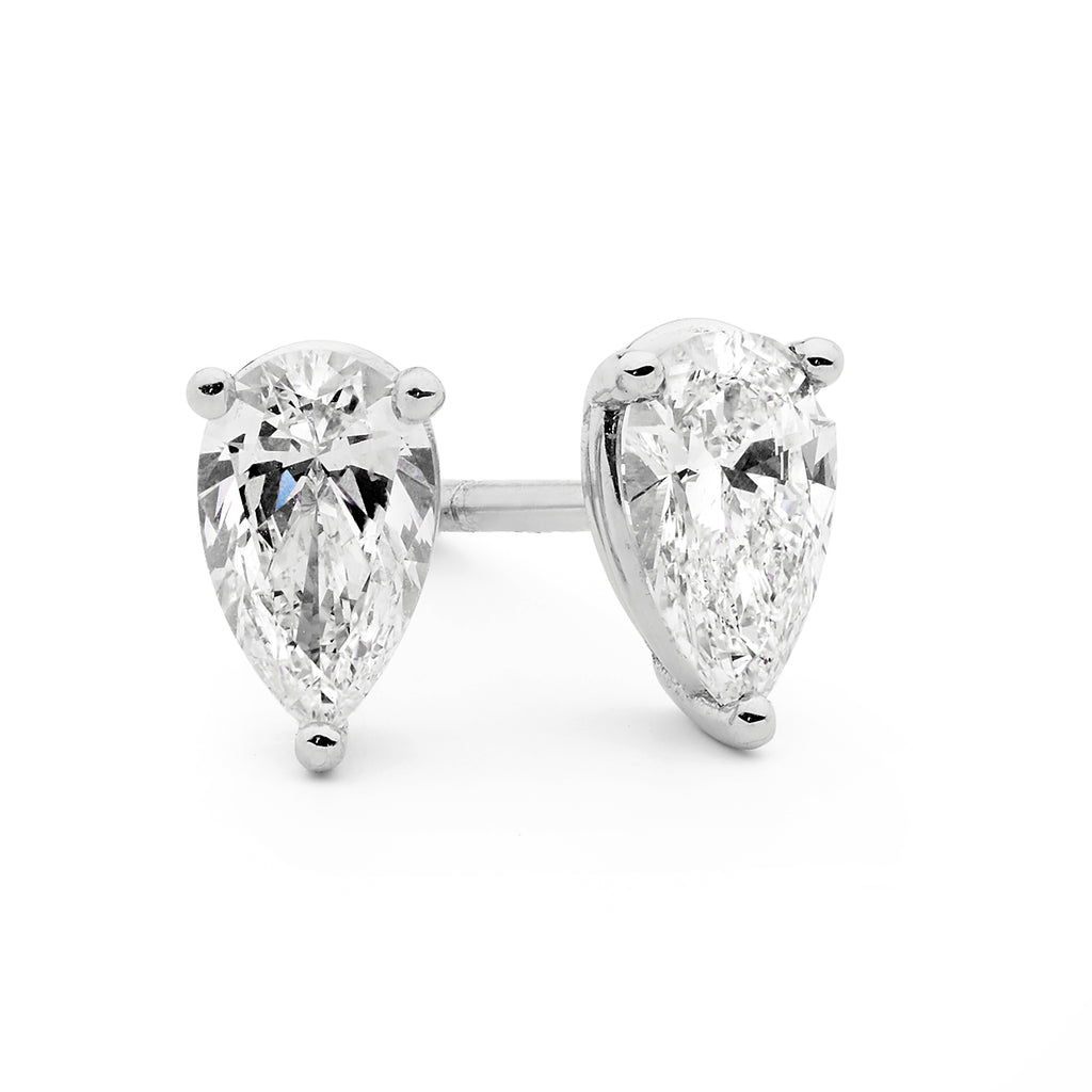Pear Cut Diamond Stud Earrings