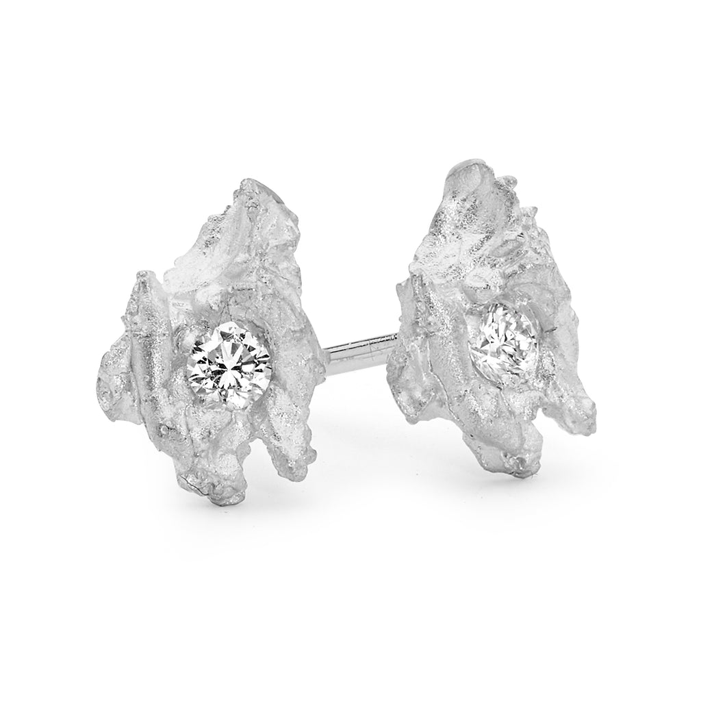 Freeform diamond stud earrings