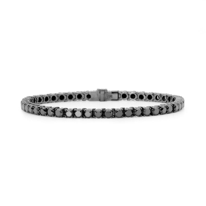 350 CT Black Diamond Tennis Bracelet in 18k White Yellow Pink or Black  Gold  Belgium Diamonds Official Site