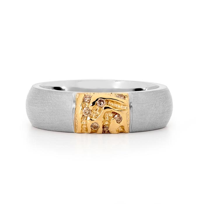 Polished Gold and Diamond | Mens Ring diamond jewellers perth mens rings mens wedding rings