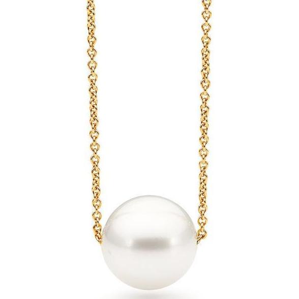 Solid Gold Pearl Necklace | Single pearl pendant, Pearl pendant, Gold pearl  necklace