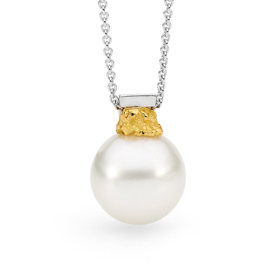 Gold Nugget Inspired Australian Pearl Pendant  online jewellery shop buy jewellery online jewellers in perth perth jewellery stores wedding jewellery australia pearl jewellery