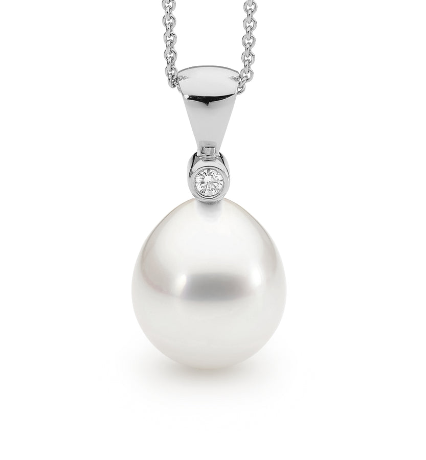 18ct White Gold South Sea Pearl & Diamond Pendant White Gold Pendant Perth  jewellery stores perth perth jewellery stores australian jewellery designers online jewellery shop perth jewellery shop jewellery shops perth perth jewellers jewellery perth jewellers in perth diamond jewellers perth bridal jewellery australia pearl jewellery australian pearls diamonds and pearls perth